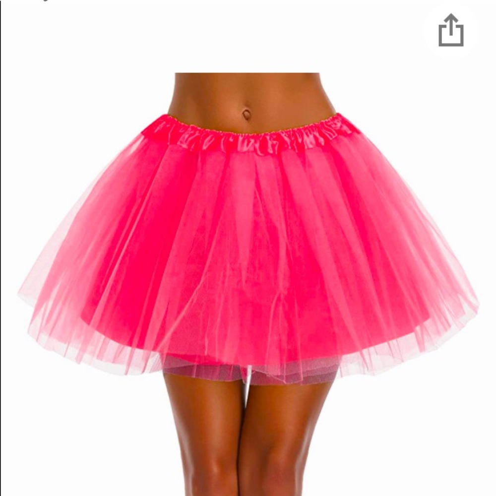 Womens teens hot pink tutu costume skirt 80’s